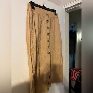 Universal Thread Beige Button-Down Midi Skirt